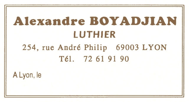 BOYADJIAN, Alexandre (1932-1999) • étiquette (ed. Gérard Reyne, 1995.05.12)