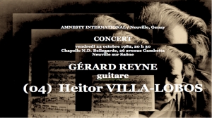 Gérard REYNE, guitare - Concert Amnesty International, Neuville 1982 - 04-06. VILLA-LOBOS (19'54'')